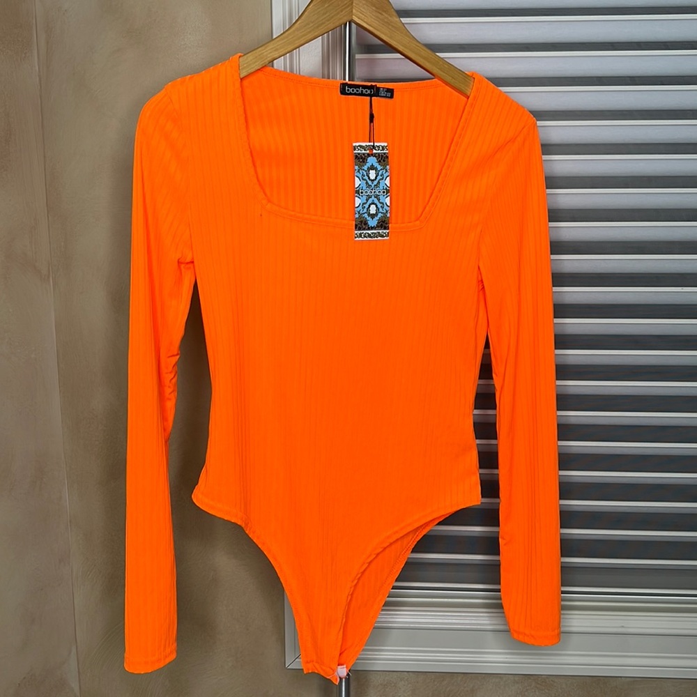 Boohoo | Tall Neon Rib Square Neck BodySuit